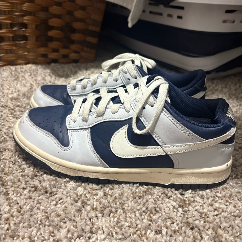 Nike Men's Low-Top Athletic Sneakers in Navy and White
